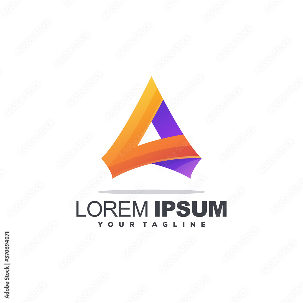 letter a gradient logo design letter a gradient logo design