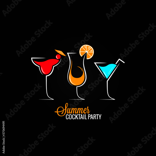 vector illustration of summer cocktail party