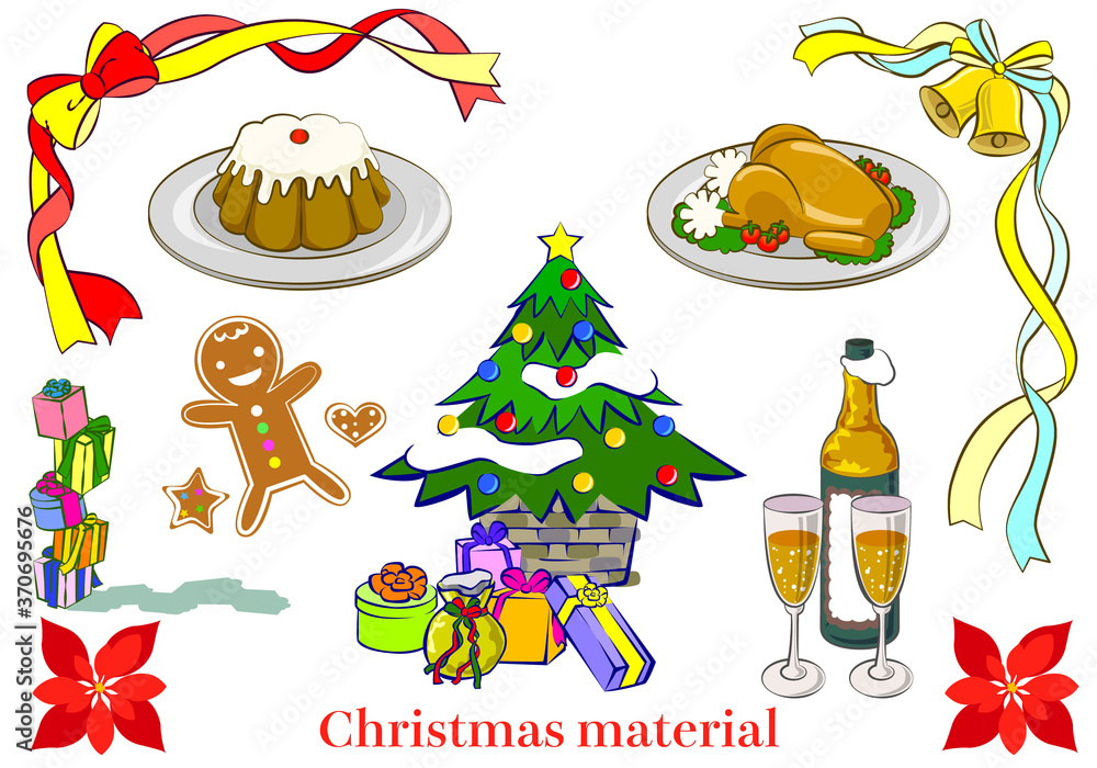 Fototapeta premium クリスマス素材セット/Christmas material set