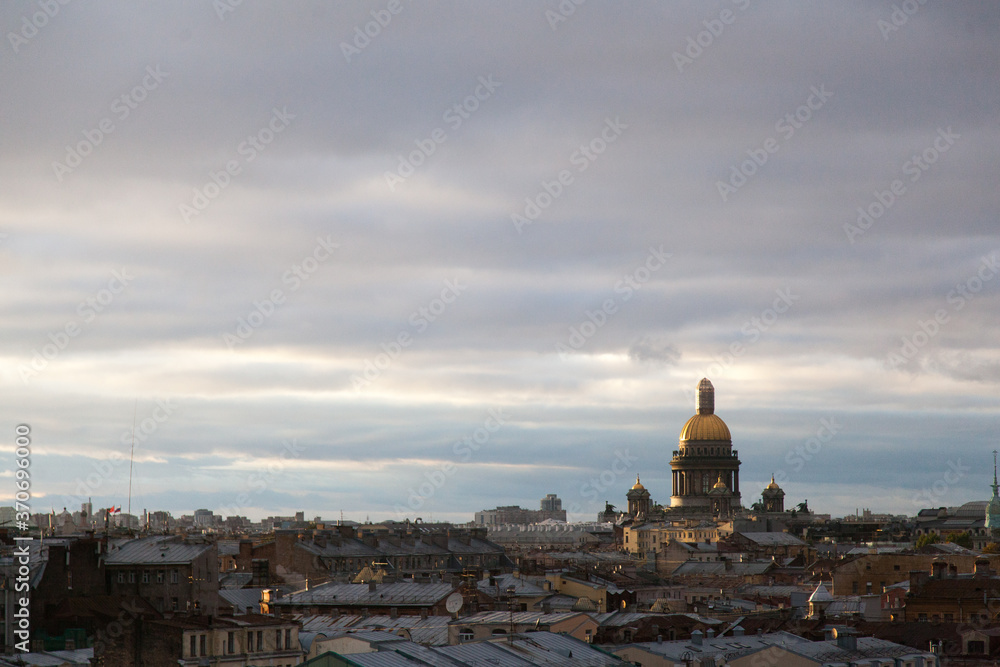 Rooftop cityscape of Saint Petersburg