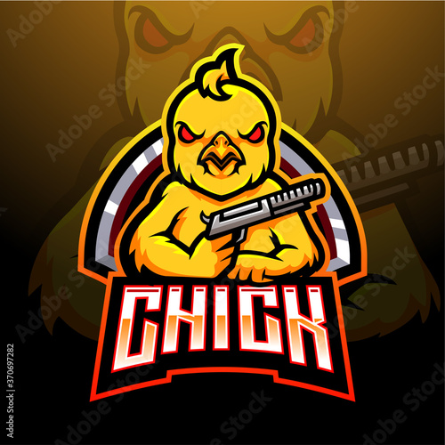 Chick esport logo mascot  logo design