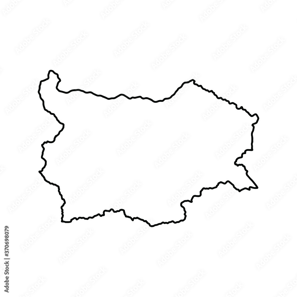 Outline map of Bulgaria white background. Vector map with contour. Outline map of Bulgaria white background. Vector map with contour.