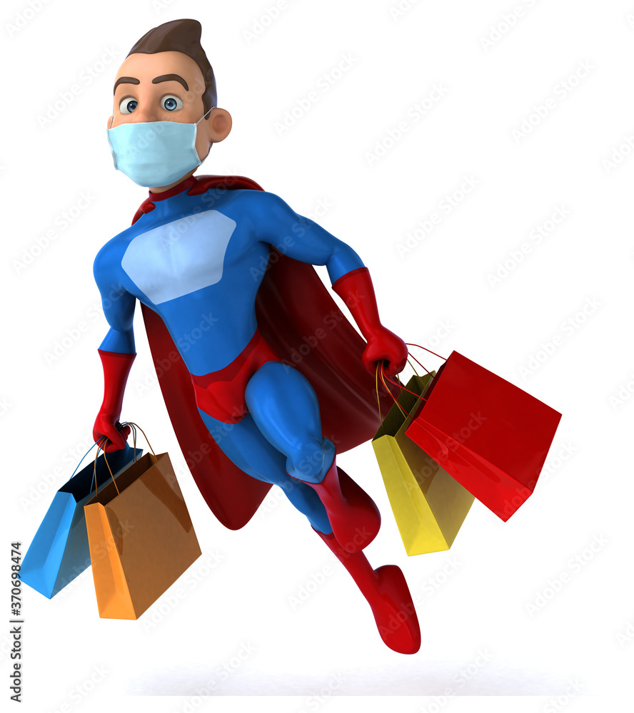 Fun cartoon superhero character with a mask Fun cartoon superhero character with a mask