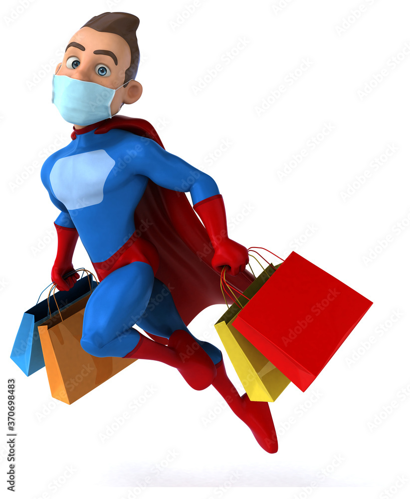 Fun cartoon superhero character with a mask Fun cartoon superhero character with a mask