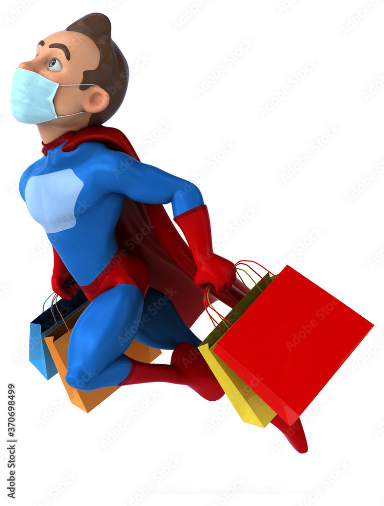 Fun cartoon superhero character with a mask Fun cartoon superhero character with a mask