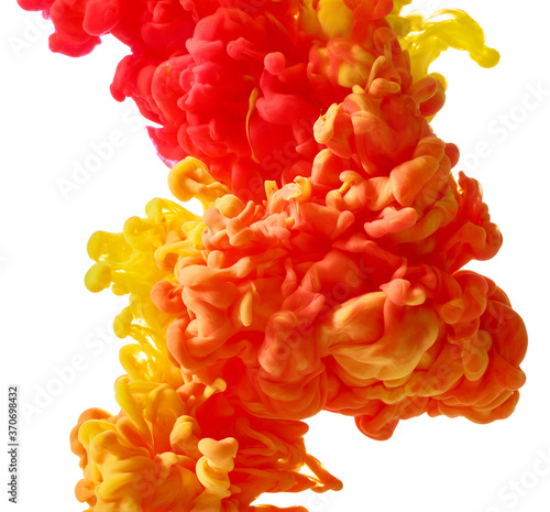Red and yellow ink splash background