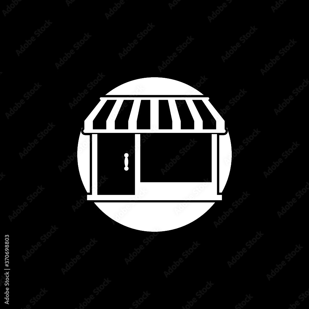 Shopping store icon isolated on dark background Shopping store icon isolated on dark background