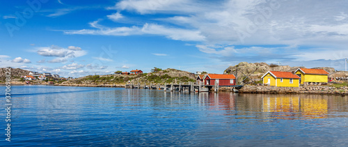 Idyllic panorama landscape from Swedish west sea coast