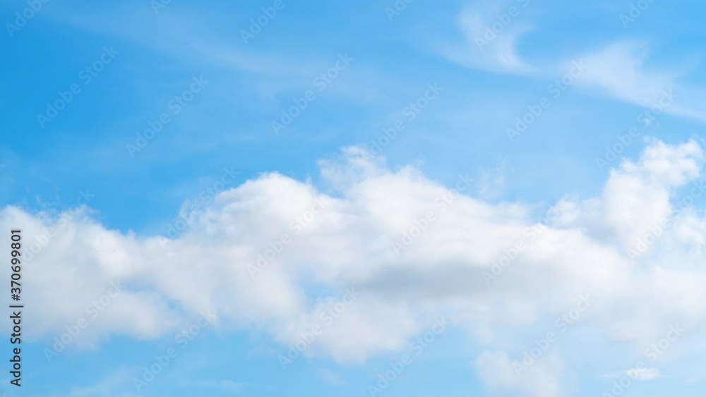 Time lapse of fast moving billowing clouds under deep blue sky. Time lapse of fast moving billowing clouds under deep blue sky.