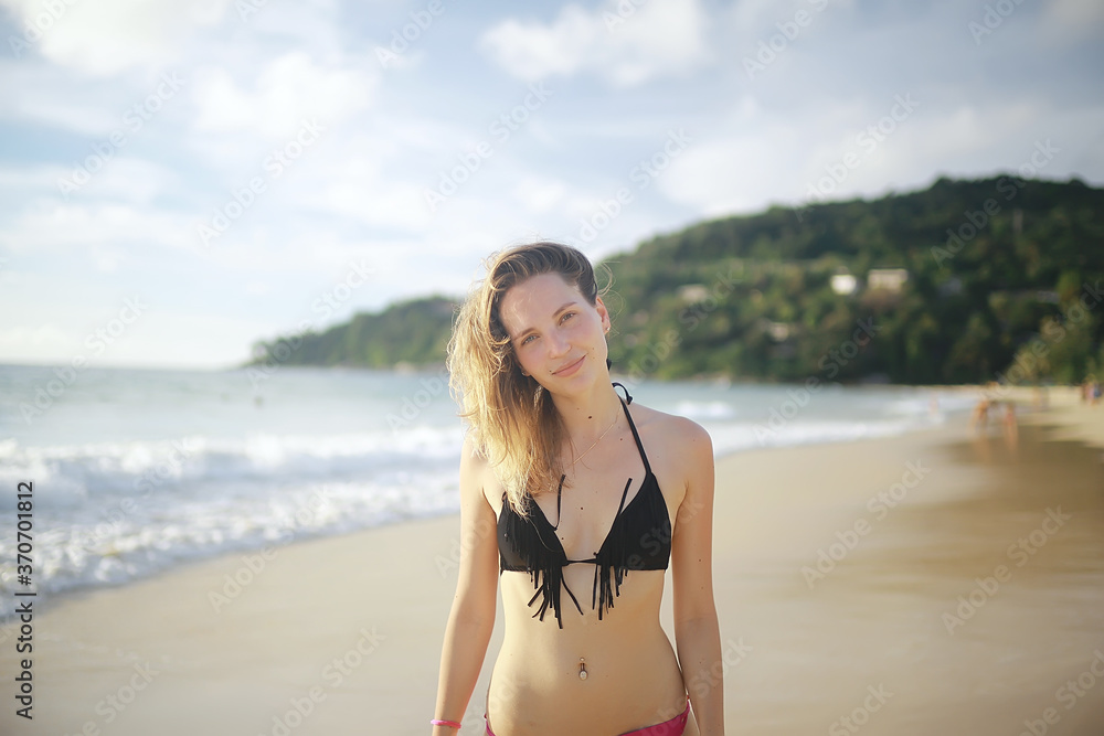 happy girl summer vacation / summer look, beautiful girl young leave happy facial expression happy girl summer vacation / summer look, beautiful girl young leave happy facial expression