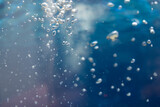 Underwater Bubbles in bright blue waters