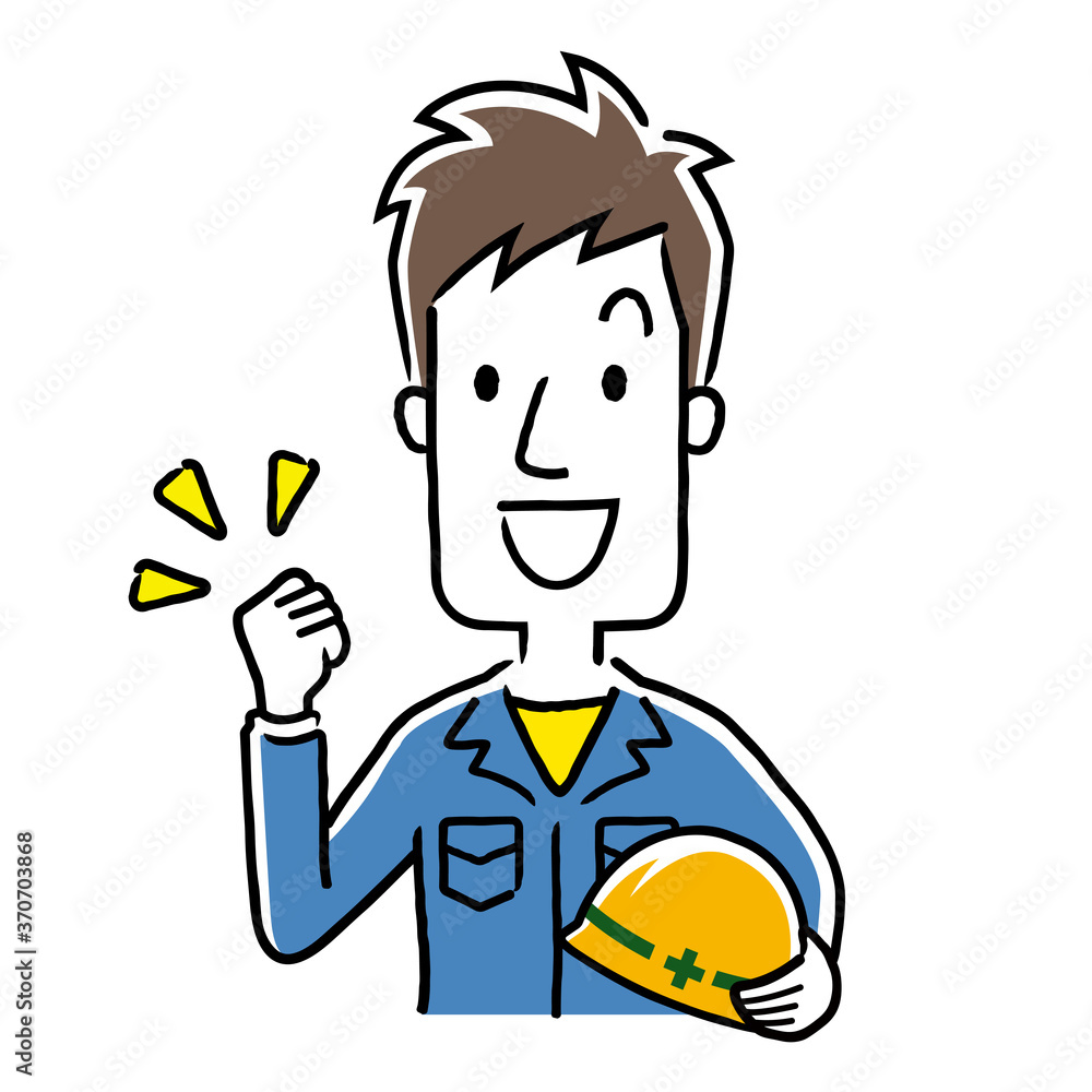 Stock illustration: young men wearing work clothes, motivated, energetic Stock illustration: young men wearing work clothes, motivated, energetic
