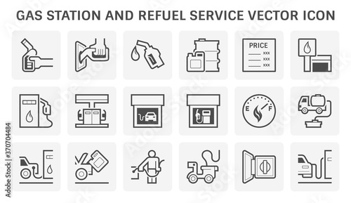 Gas station and refuel service vector icon set design.