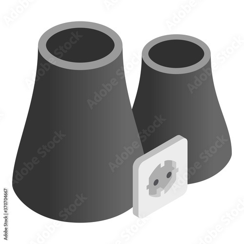 Nuclear station icon. Isometric illustration of nuclear station vector icon for web