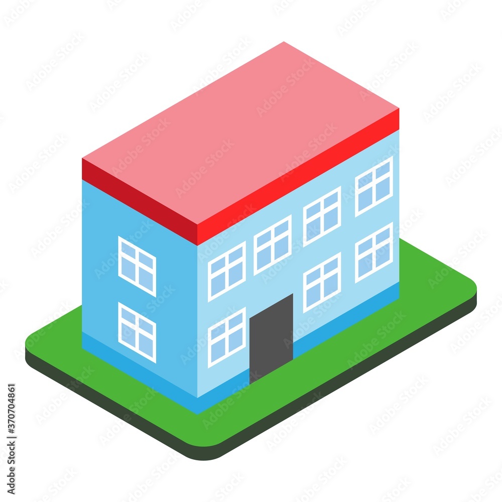Building icon. Isometric illustration of building vector icon for web