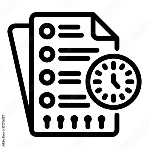 Time syllabus icon. Outline time syllabus vector icon for web design isolated on white background