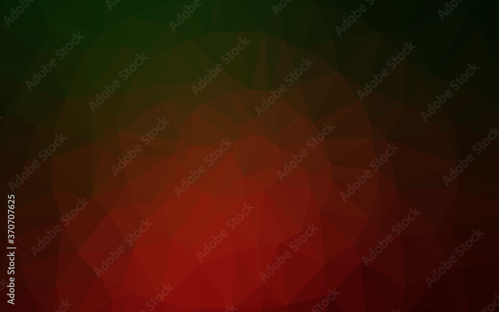 Dark Green, Red vector low poly layout. Dark Green, Red vector low poly layout.
