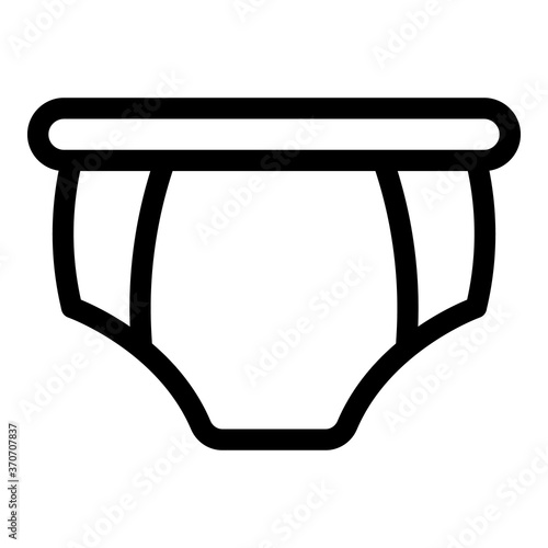 Baby diaper icon. Outline baby diaper vector icon for web design isolated on white background