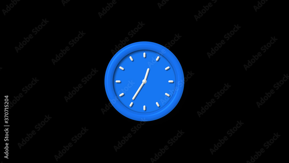 12 hours 3d wall clock isolated on black background,Clock animation 12 hours 3d wall clock isolated on black background,Clock animation