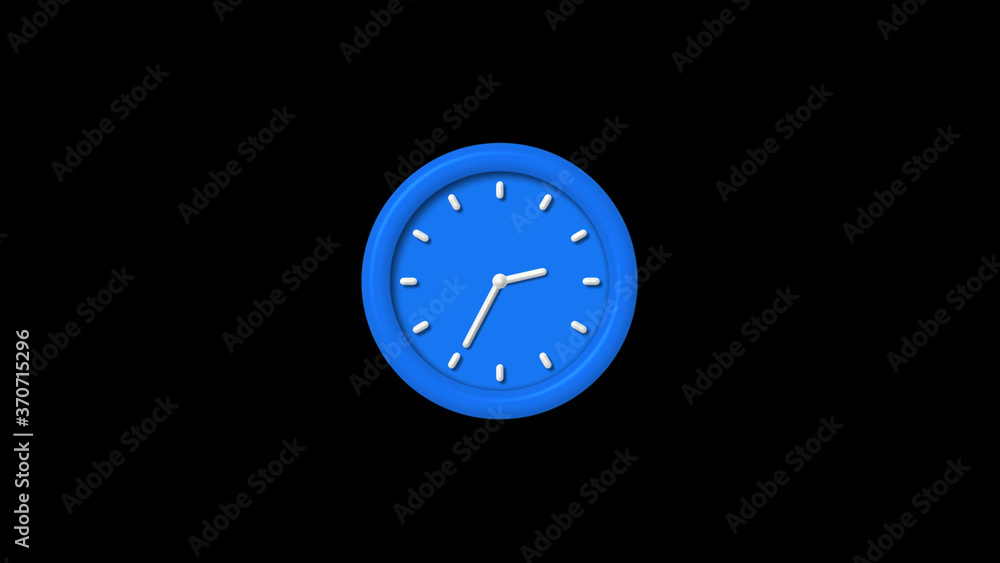 12 hours 3d wall clock isolated on black background,Clock animation 12 hours 3d wall clock isolated on black background,Clock animation