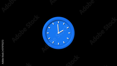 12 hours 3d wall clock isolated on black background,Clock animation