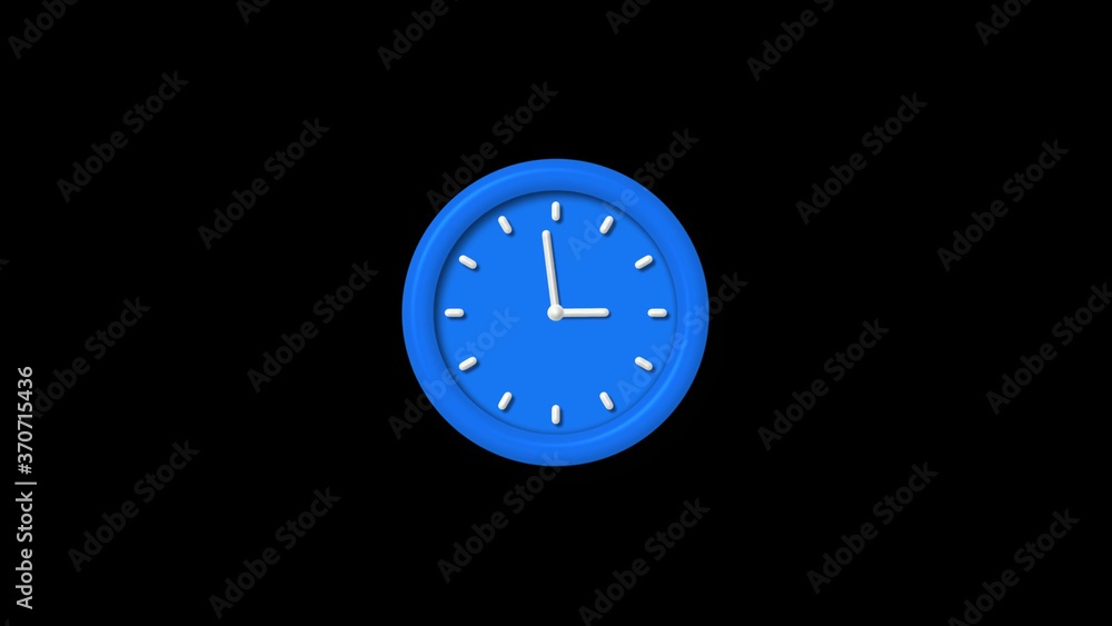 12 hours 3d wall clock isolated on black background,Clock animation 12 hours 3d wall clock isolated on black background,Clock animation