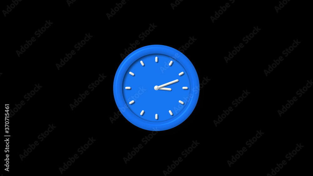 12 hours 3d wall clock isolated on black background,Clock animation 12 hours 3d wall clock isolated on black background,Clock animation