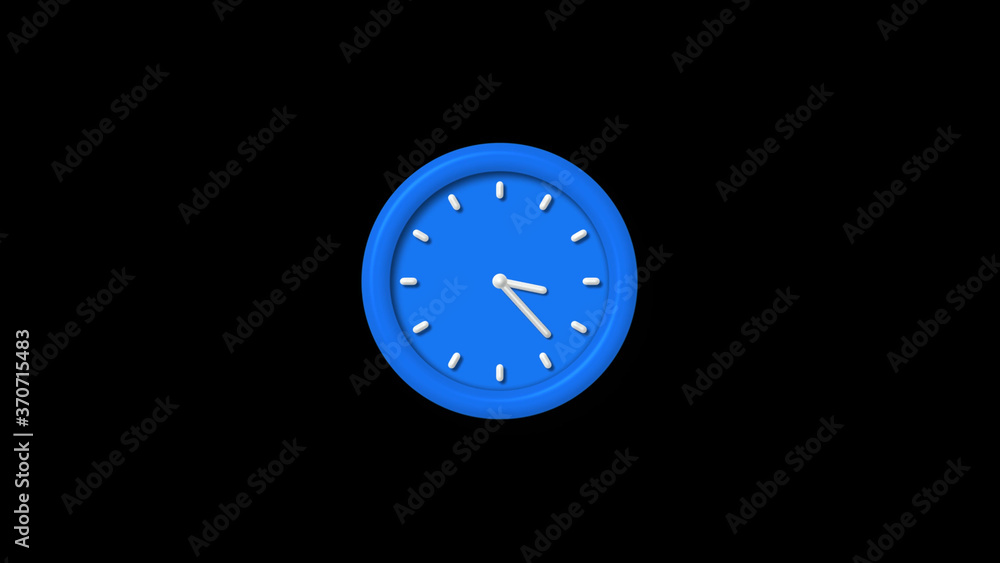 12 hours 3d wall clock isolated on black background,Clock animation 12 hours 3d wall clock isolated on black background,Clock animation