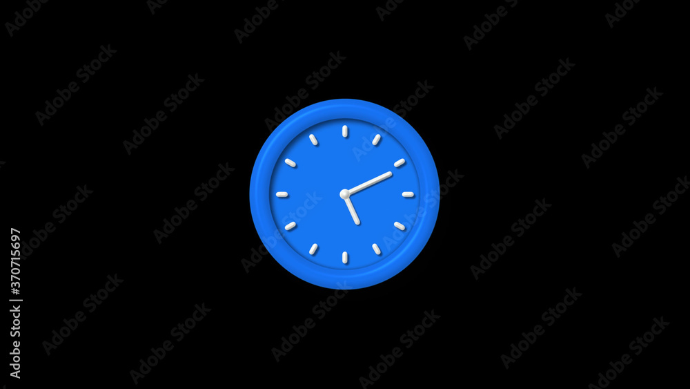 12 hours 3d wall clock isolated on black background,Clock animation 12 hours 3d wall clock isolated on black background,Clock animation