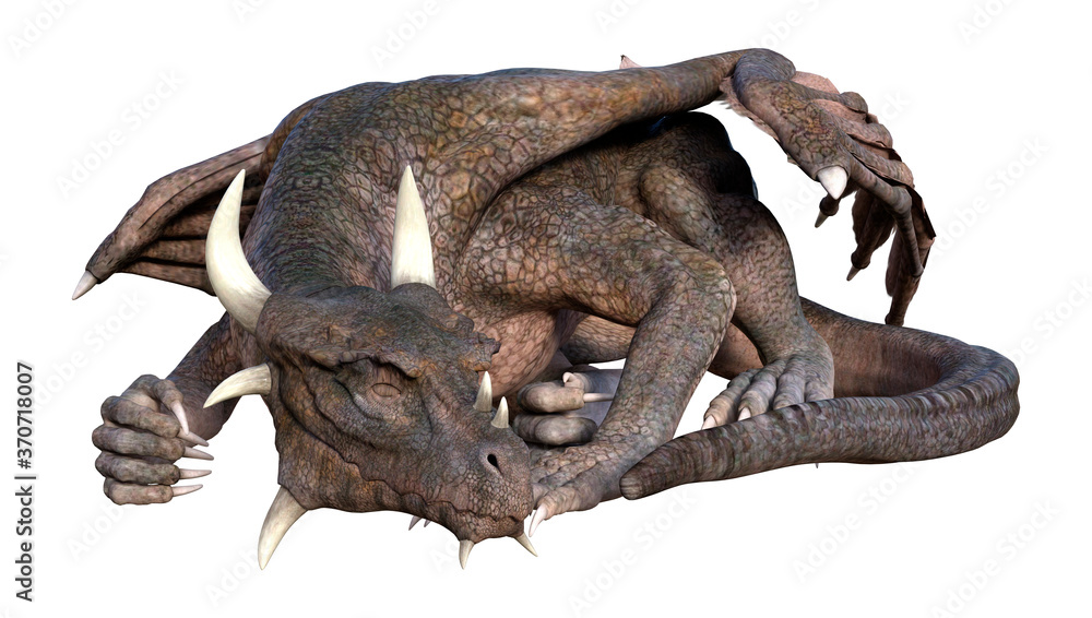 3D Rendering Fairy Tale Dragon on White 3D Rendering Fairy Tale Dragon on White