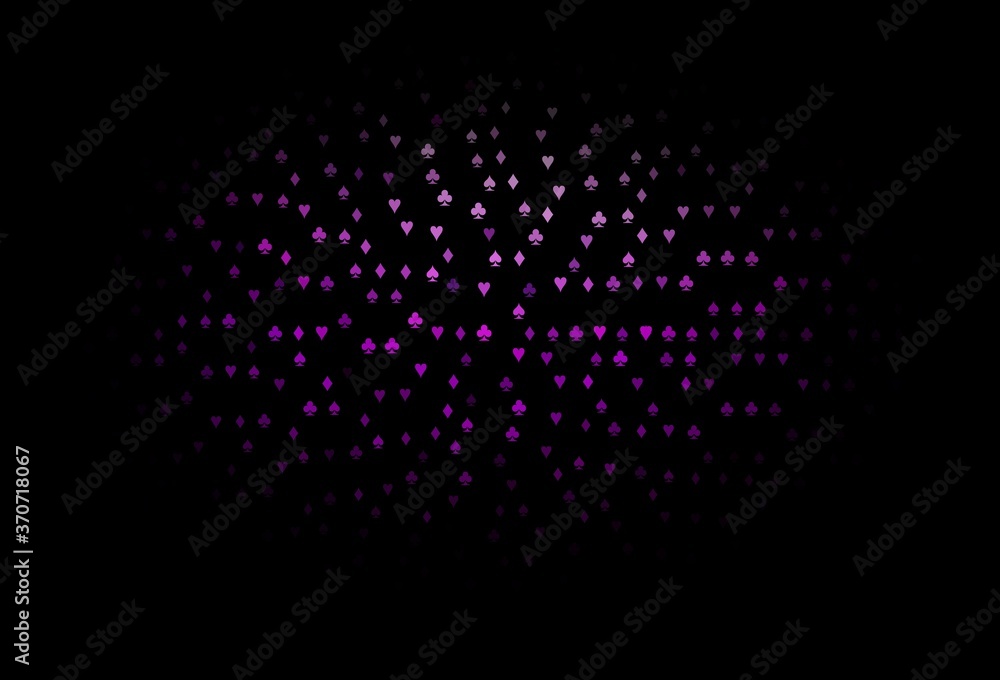 Dark Purple vector texture with playing cards. Dark Purple vector texture with playing cards.