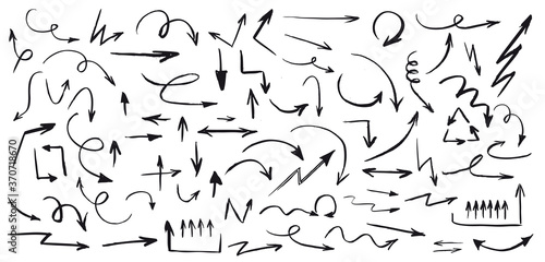 Arrows in hand drawn style. Doodle illustration.  © Aleksandr