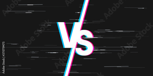 glitch white versus VS letters