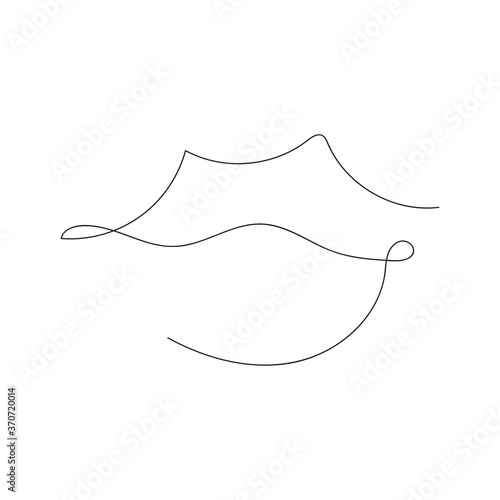 Lips one line drawing art