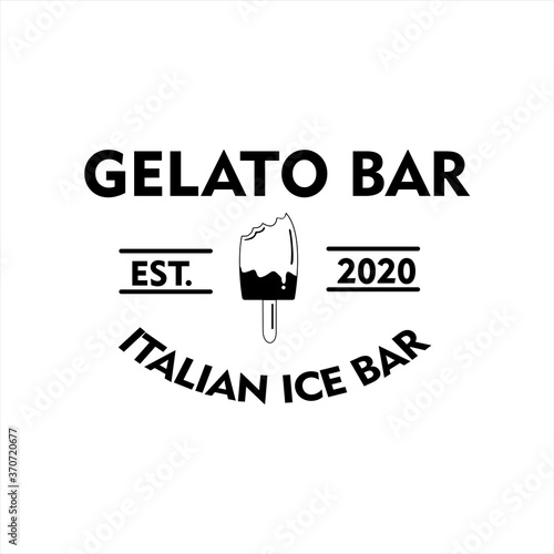 Gelato badges. Vector italian ice cream labels. Retro logo / icon, fit for cafeteria or bar.