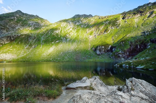 mountain landscape with lake