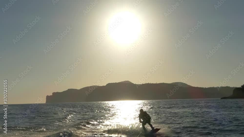 Wakeboarding at sunset in Santa Ponsa - Majorca Wakeboarding at sunset in Santa Ponsa - Majorca