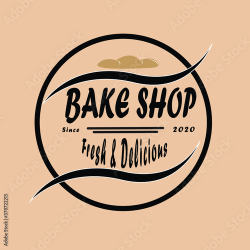 cake shop / bakeshop vector illustration of a vintage label with a label