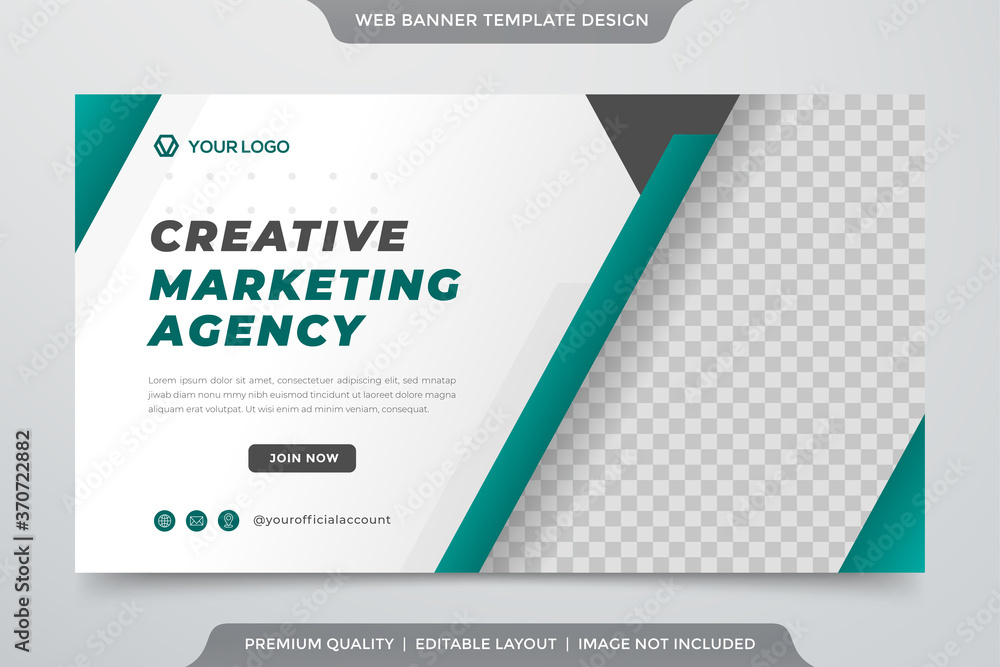 minimalist digital marketing web banner template