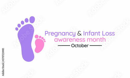 Vector illustration on the theme of Pregnancy and infant loss awareness month observed each year during October.
