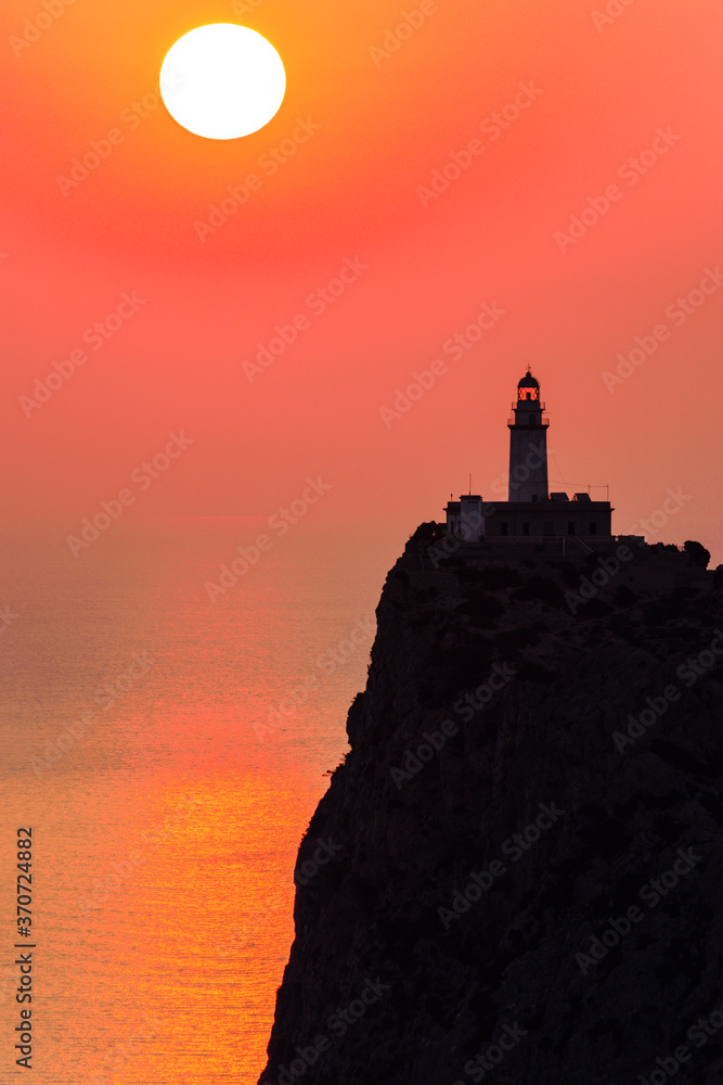 Faro de Formentor,proyectado por Emili Pou en 1927, cabo de Formentor, Pollença,mallorca, islas baleares, spain, europa