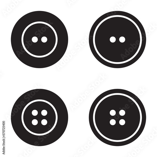 Sewing button icons set logotype. Vector isolated clothing buttons collection logo