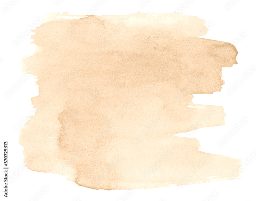 Beige watercolor, background with clear borders and natural splashes. Sand  color watercolor brush stains. Copy space. Stock Illustration | Adobe Stock