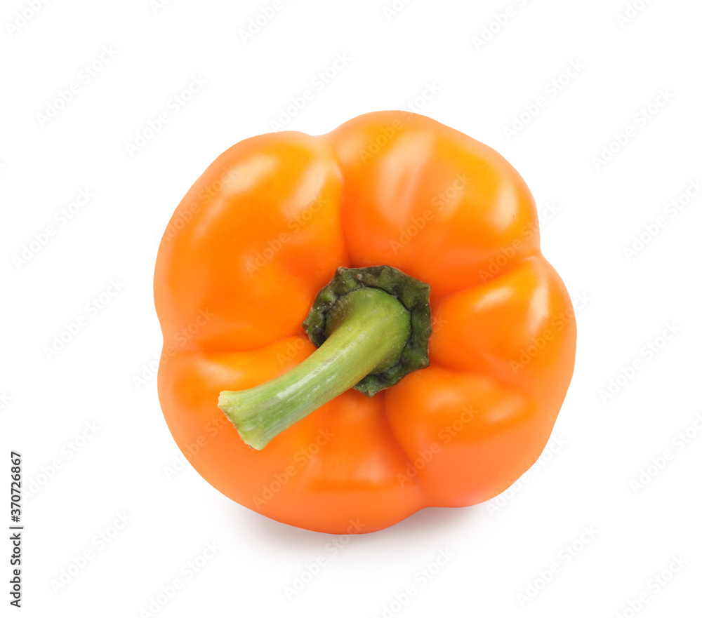Ripe orange bell pepper isolated on white Ripe orange bell pepper isolated on white
