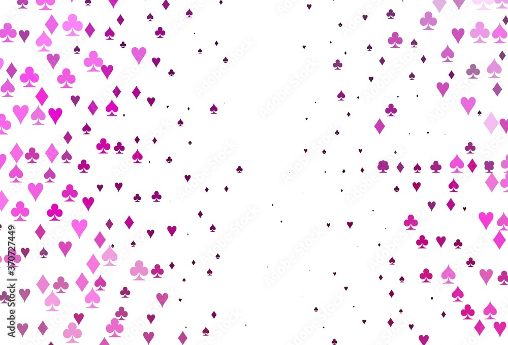 Light Pink vector template with poker symbols.
