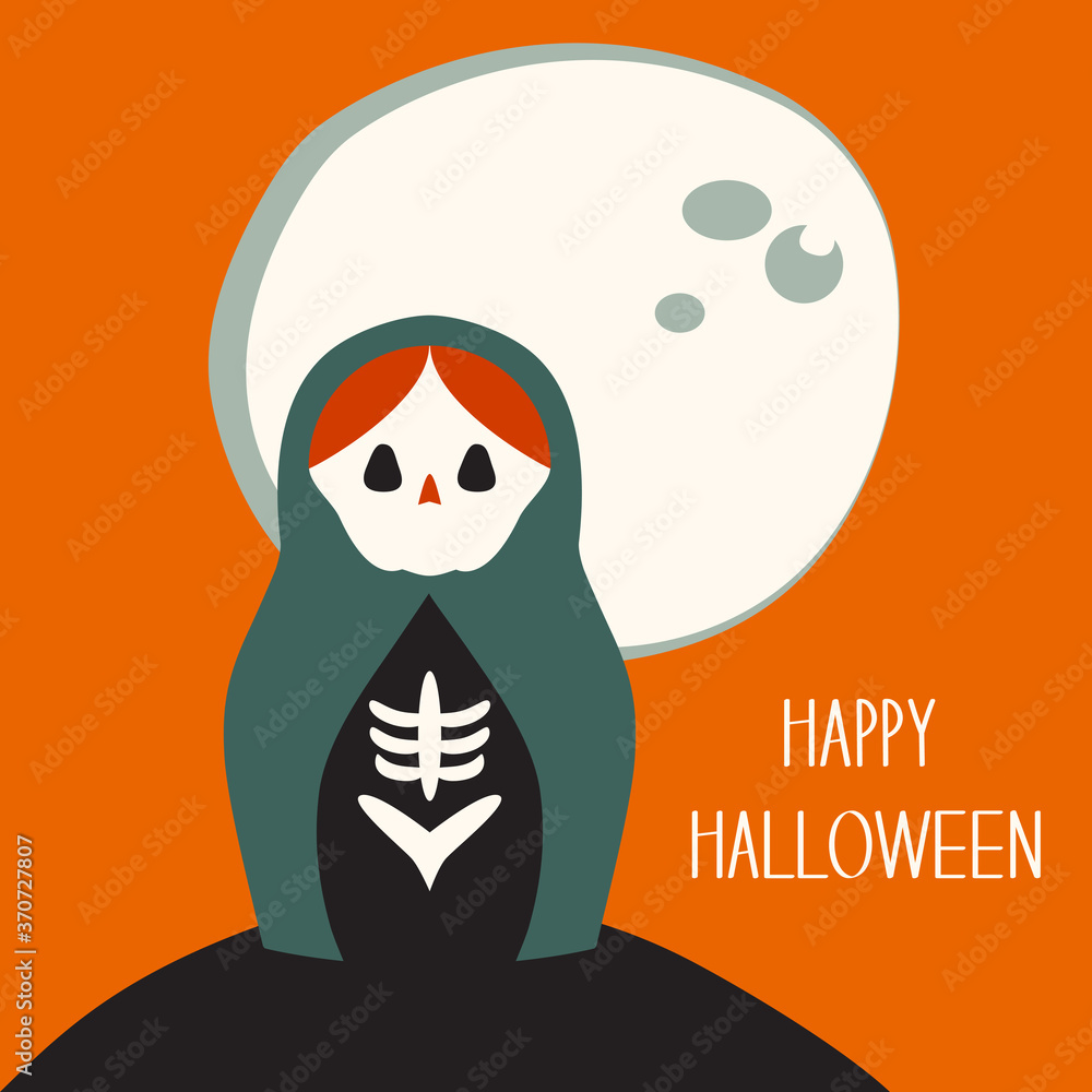 Fototapeta premium Vector illustration - halloween costume russian doll