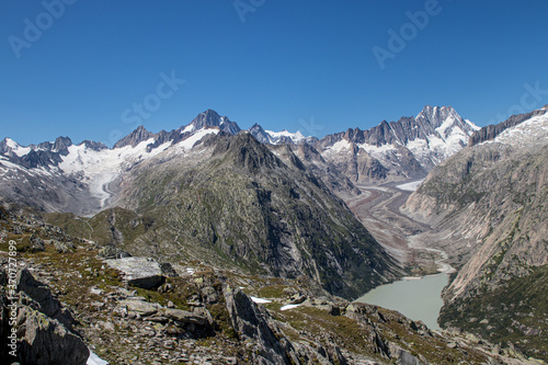 Oberaare glacier over grimsel pass on the Swiss alps © Michael