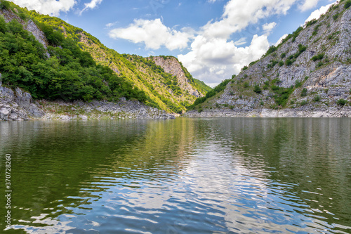 Uvac river canyon meanders. Special Nature Reserve  popular tourist destination in southwestern Serbia.