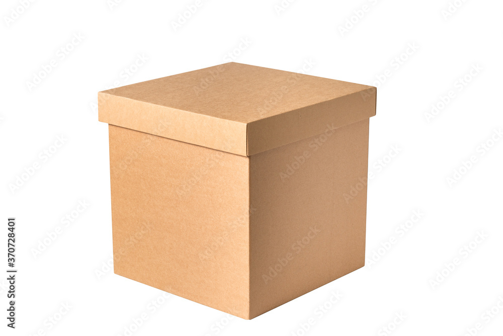 Brown cardboard carton food cake box, isolated Brown cardboard carton food cake box, isolated