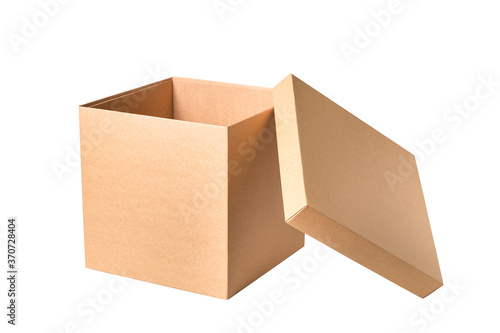 Brown cardboard carton food cake box  isolated